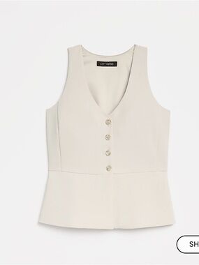 Incredible Loft Versa Cream Button-Front V-Neck Vest